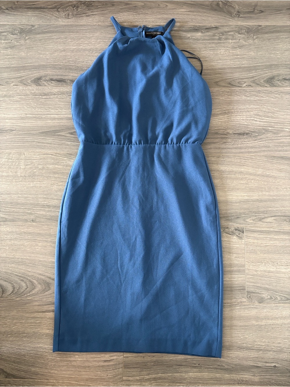 Banana Republic Factory Blue Racerback Sheath Midi Dress Size 2